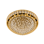 CrystalAura Round Gold Luxury LED Chandelier
