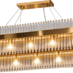 CrystalGlow Gold Double Ring LED Chandelier