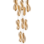 CrystalTwist Gold Spiral LED Hanging Chandelier