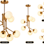 LumiSphere Gold 8-Light Modern Globe Chandelier