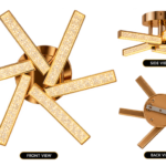 LumiStar Gold Crystal 6-Bar LED Chandelier