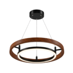 Modern Wood & Ring LED Hanging Chandelier