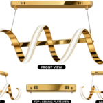 Modern Wave LED Hanging Chandelier